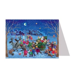 Snowscene Santa Sleigh Richard Sellmer Mini Advent Card 105 x 155 mm RS 492 - Picture 1 of 1