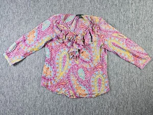 Vintage Lauren Ralph Lauren Bluse Damen M Blumen Paisley Boho Langarm Oberteil - Bild 1 von 11