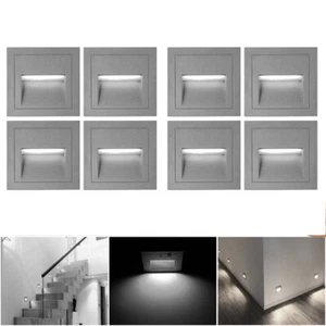 Lampada da incasso a parete LED 3 W 230 V luce per gradini luce per scale illuminazione alluminio bianco freddo - Foto 1 di 11