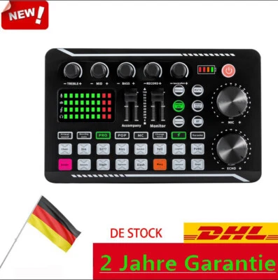 F998 Pro Sound Card Bluetooth Audio Interface Mixer for Live Streaming Recording - Bild 1 von 4