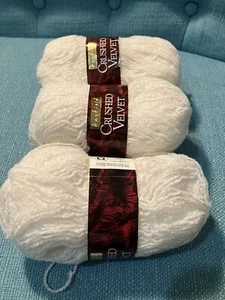 Lot Of 3 Hayfield CRUSHED VELVET Yarn, White - Picture 1 of 8