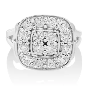 1.50 ct Diamond Engagement Ring for Women in 14K White Gold Cushion Square Prong - Picture 1 of 10