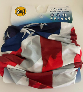 Buff CoolNet UV+ Multifunctional Headwear Face Mask American Flag Red/White/Blue