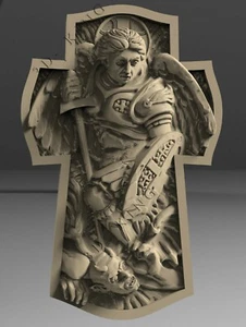 3D STL Modell CROSS & GABRIEL für CNC Router Aspire Artcam 3D Drucker Graveur - Bild 1 von 2