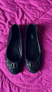 Louis Vuitton Monogram L.V Leather Black Ballet Drivers Italy 39/U.S9 FA 0131 - Picture 1 of 21