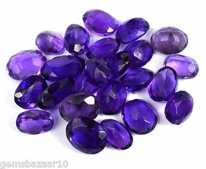 Brazilian Lab-Created Violet Amethyst Gemstone Lot 102-5002 Ct Oval Cut - Picture 1 of 23