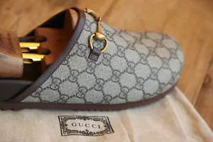 Gucci GG Monogram Beige Canvas Sandals Sliders Flip Flops Mens UK 12 US 13 NEW - Picture 1 of 12