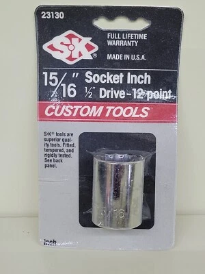 S-K  15/16" Socket 1/2" Drive 12 point  New Old Stock Diamond Logo 23130 NOS USA - Image 1 of 4