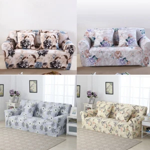 Floral Slipcover Stretch Elastic Sofa Covers Armchair Couch Cover 1/2/3/4 Seater - Picture 1 of 78