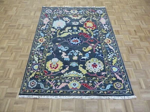 5 x 7 Hand Knotted Gray Turkish Knotted Oushak Oriental Rug G8586 - Picture 1 of 10