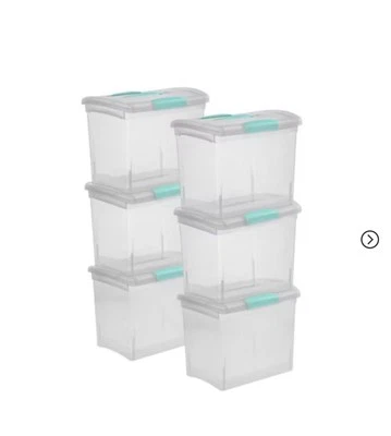 Sterilite Large Nesting ShowOffs, Stackable Clear File Box with Lid, (6 Pack) - Image 1 of 3