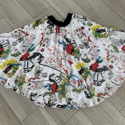 Vintage 1980s Francis Montesinos Funky Midi Print Skirt Size 40 - Image 1 of 4