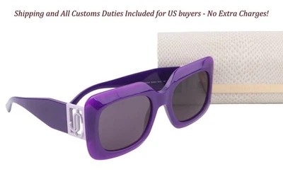 Jimmy Choo Gaya / S 女式太阳镜 OS 紫色镜框有色方形休闲 — 第 1/4 张图片