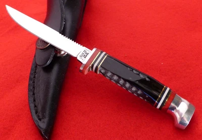 Case XX USA 6-3/8" BHMFINN Buffalo Horn Bird & Trout fixed blade knife MINT - Image 1 of 4