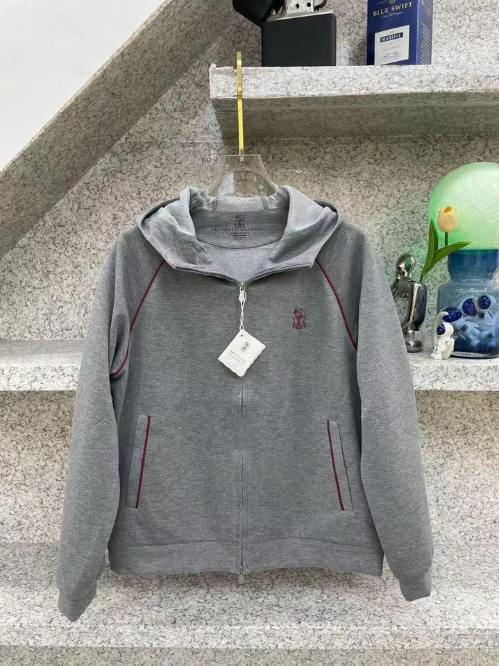 Chaqueta deportiva Brunello Cucinelli para hombre cálida informal manga larga con capucha cremallera Foto 1 de 4