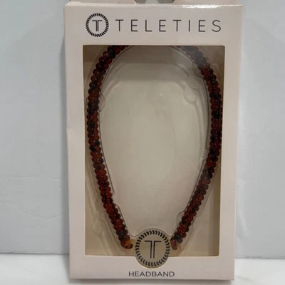 Teleties Spiral Headband Hair Tie Stretch Brown Tortoise Shell Look Sports NEW - Image 1 of 4