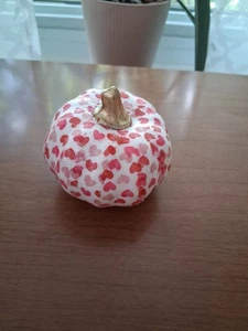 Decoupage Kürbis, rosa Herzen, Handarbeit - Bild 1 von 1