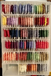 LOT 350 Plus Cards Bobbins DMC Cross Stitch Floss Thread Needlepoint 3 Boxes - Picture 1 of 7