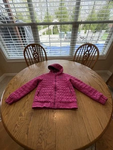 Patagonia Inoa Quilted Puffer Jacket Youth Girl's 10 Hooded Full Zip Play Cond - Picture 1 of 10