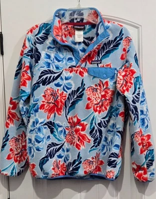 Pulôver de lã Patagonia Synchilla Snap-T flores florais feminino grande - Imagem 1 de 4