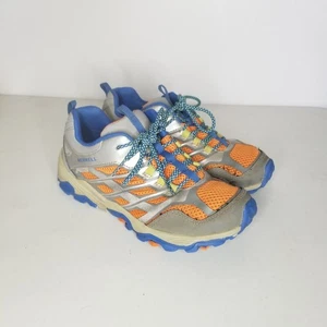 Merrell Moab Low Boy's Size 4M Waterproof Hiking Shoes Gray Blue Orange - Picture 1 of 8