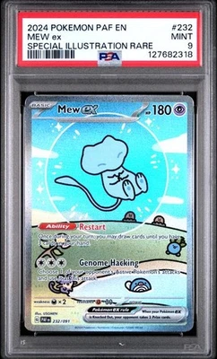 PSA 9 MINT Mew ex 232/091 SV: Paldean Fates Holo Pokemon 2024 - Image 1 of 2