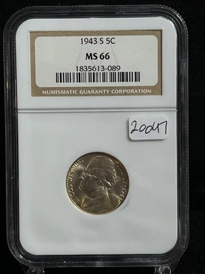 1943 S United States Jefferson Nickel - NGC MS66 - Image 1 of 4
