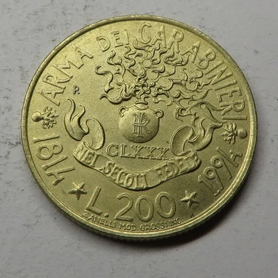 Italy 200 Lire ND(1994)R Aluminum-Bronze KM#164 UNC - Image 1 of 2