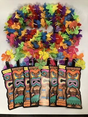 Набор из 6 Leis & один 8 футов стример гавайский пляж тема Luau тропические украшения - Изображение 1 из 4