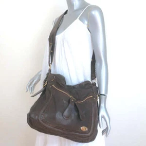 Chloe Bay Large Crossbody Bag Brown Leather - Picture 1 of 11