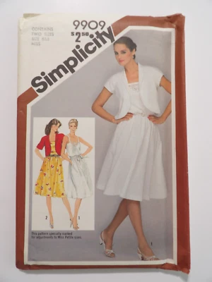 Simplicity 9909 Misses Sundress & Unlined Bolero Size 6-8 Uncut Sewing Pattern - Image 1 of 3