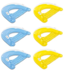 Salones inflables flotantes Intex Sit footN azul y amarillo paquete de 6 pulgadas X 39 pulgadas - Imagen 1 de 3