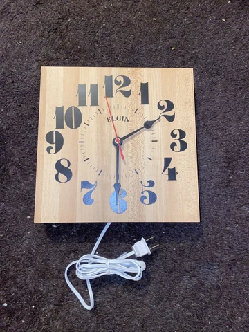 Vintage 70s Elgin Kitchen Wall Clock Wired Works Great Cover