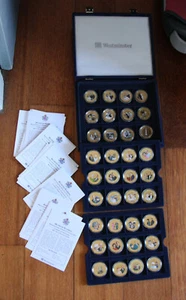 COOK ISLANDS 36x 1 $ One Dollar 24 Karat Gold Plated Coin Set Sammlung 2007+2008 - Bild 1 von 2