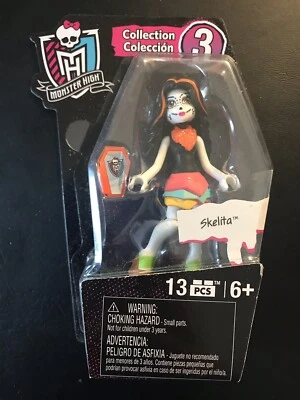 Monster High Mega Bloks Skelita Series Collection 3 Mini Doll Poseable Blocks - Image 1 of 3