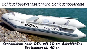 Schlauchboot Bootsnamen Bootbeschriftung DIN 10 cm Sticker Wassersport Jetski + - Bild 1 von 4