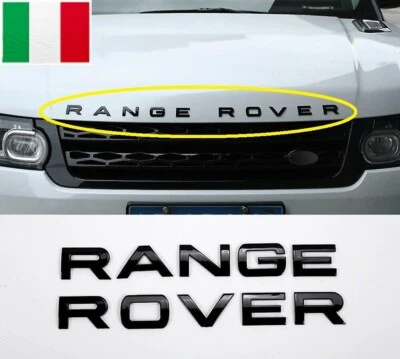 1 Scritta Adesiva Anteriore Posteriore per RANGE ROVER Colore Nero Lucido - Immagine 1 di 3