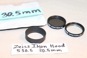 3Pcs Zeiss Ikon 30.5mm LENS HOOD/SHADE & 2 Tiffen 30.5mm FILTERS ND0.6 And CLEAR - Picture 1 of 16