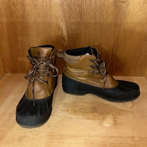 Megellan Outdoors Mens Duck Boots Size 11D 160632 Rubber Leather Black Brown - Picture 1 of 12