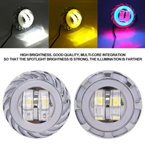 8000LM Motorcycle Headlight LED Angel Devil Eyes Headlight Spotlight DRL Lamp - Picture 1 of 11