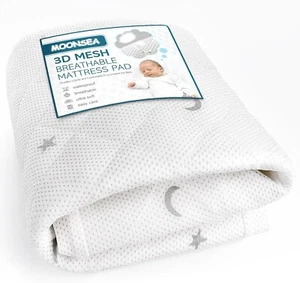 Waterproof Mattress Pad Cover for Pack N Play/Playard/Crib 3D Mesh Fitted Sheets - Picture 1 of 8