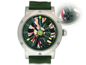 German Mechanical double Propeller Commemoration watch Jagdstaffel 37 1.WWA-1399 - Picture 1 of 5