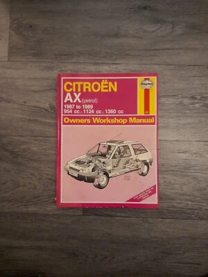 CITROEN AX PETROL 1987 ~ 1989 954 1124 1360 HAYNES SERVICE & REPAIR MANUAL  - Image 1 of 2