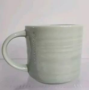 Starbucks Kaffeetasse geätztes Logo hellgrün 14 Unzen Becher gerippt strukturiert 2014 - Bild 1 von 12
