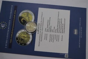🧠🇫🇷 FRANCE 2 EURO 2016 EURO SOCCER CUP BIMETAL HIGH GRADE WITH COA B79 #69 B - Picture 1 of 4