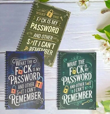 A5 Password Log Book – Funny Spiral Notepad Notebook for Internet & Login Info - Image 1 of 4