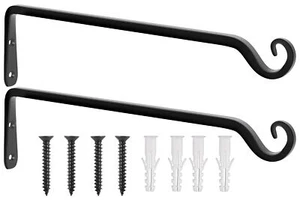 2 Pack 15 Inch Plant Hangers Outdoor Metal Hanging Plant Bracket Bird Feeder Wal - Picture 1 of 7