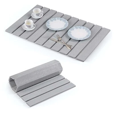 ZENICHAM Large Stone Dish Drying Mats for Kitchen Counter, 24"L X 16"W, Gray