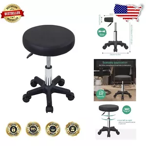 Durable PU Leather Rolling Stool - Height Adjustable for Comfort & Mobility - Picture 1 of 10