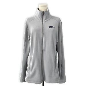 Patagonia Womens Micro D Jacket L Drifter Gray Logo Fleece Full Zip Lightweight